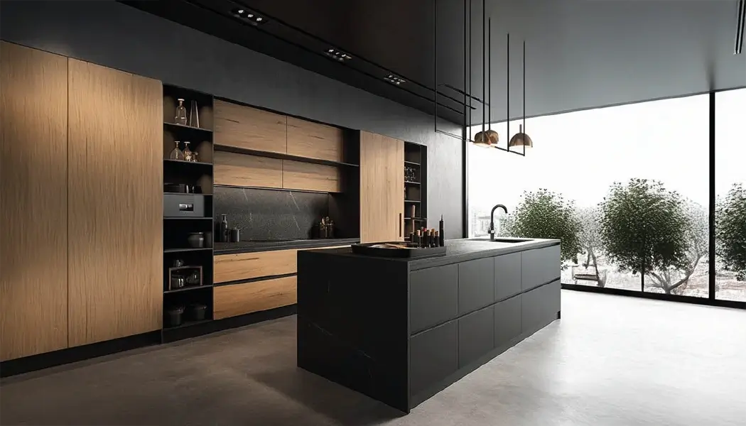 superficie de madera mate negro 2