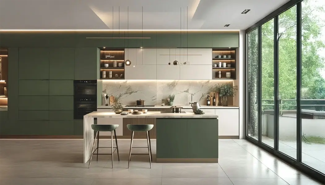 superficie de madera mate verde olivo 1