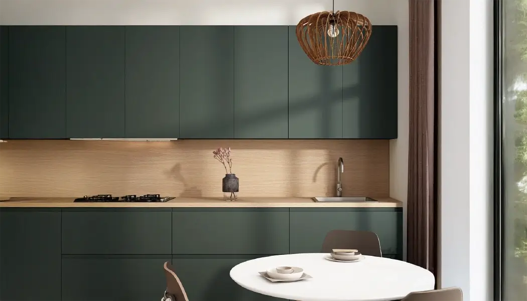 superficie de madera mate verde olivo 2